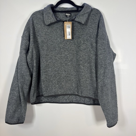 Eddie Bauer Tops - Eddie Bauer Quest 2.0 1/4 Zip Fleece Pullover Womens XL Heather Grey Charcoal